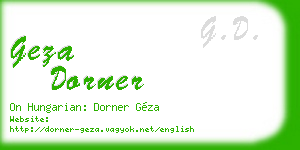geza dorner business card