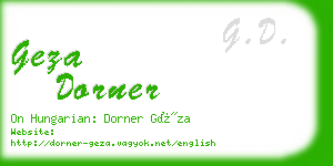 geza dorner business card